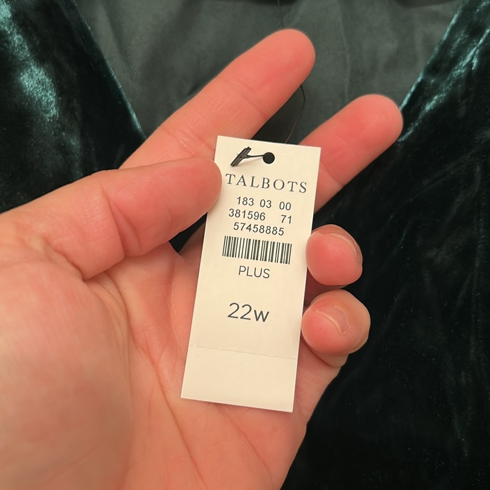 TALBOTS EFFORTLESS VELVET SMOCKED MIDI DRESS SIZE 22W - Picture 4 of 9